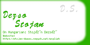 dezso stojan business card